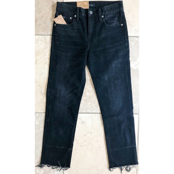 Ralph Lauren Denim - NWT Ralph Lauren Waverly Straight High Rise Crop Raw Frayed Jeans Denim Black